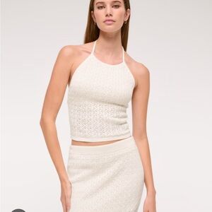 Abercrombie & Fitch Cream Halter Top and Skirt Set